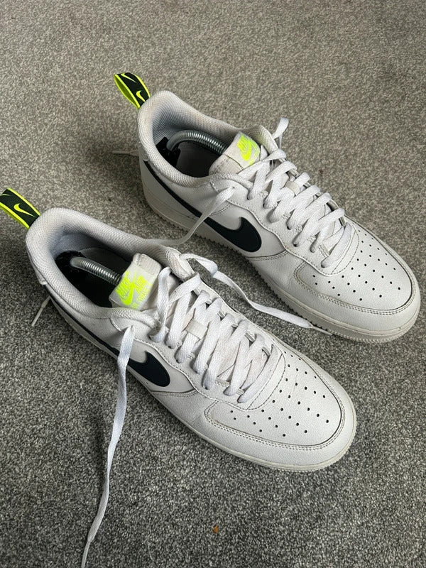 Nike air force 1’s white black and green UK mens size 10.5